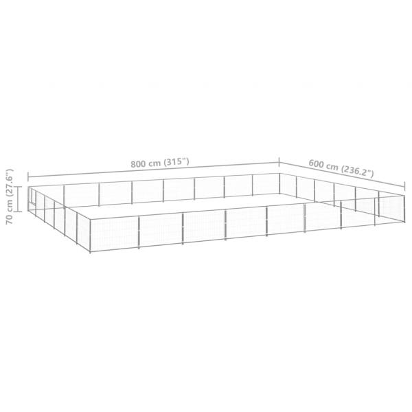 Hundezwinger Silbern 48 m² Stahl