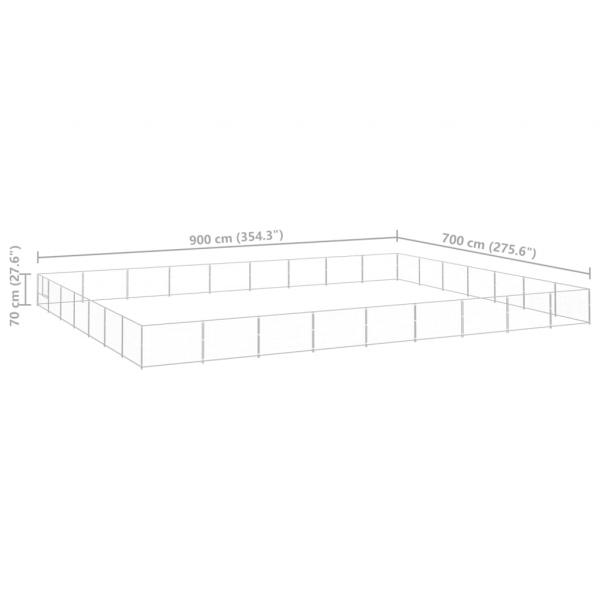 Hundezwinger Silbern 63 m² Stahl