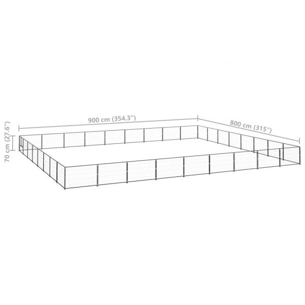 Hundezwinger Schwarz 72 m² Stahl