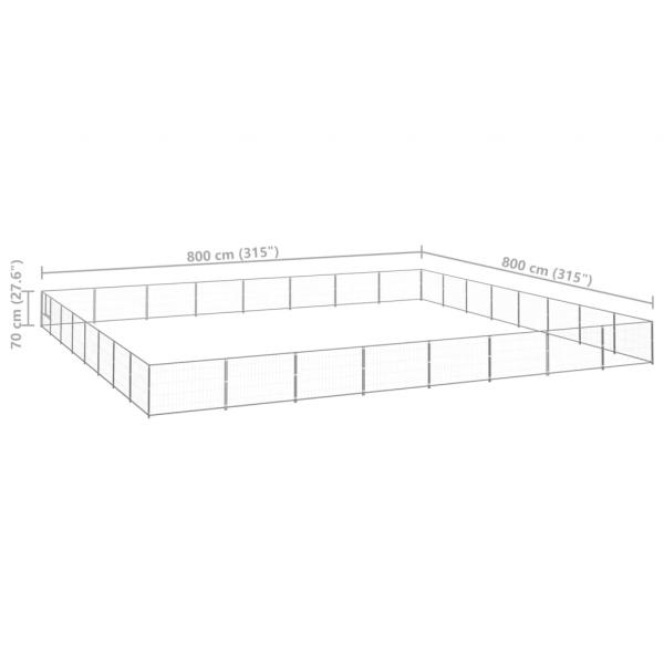 Hundezwinger Silbern 64 m² Stahl