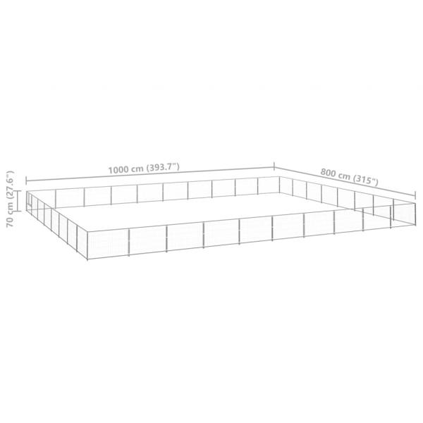 Hundezwinger Silbern 80 m² Stahl