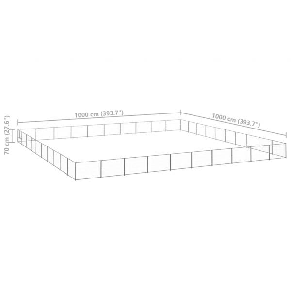 Hundezwinger Silbern 100 m² Stahl