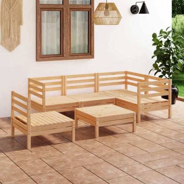 ARDEBO.de - 6-tlg. Garten-Lounge-Set Kiefer Massivholz