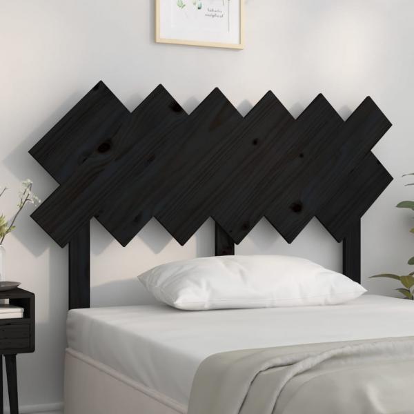 ARDEBO.de - Bett-Kopfteil Schwarz 122,5x3x80,5 cm Massivholz Kiefer