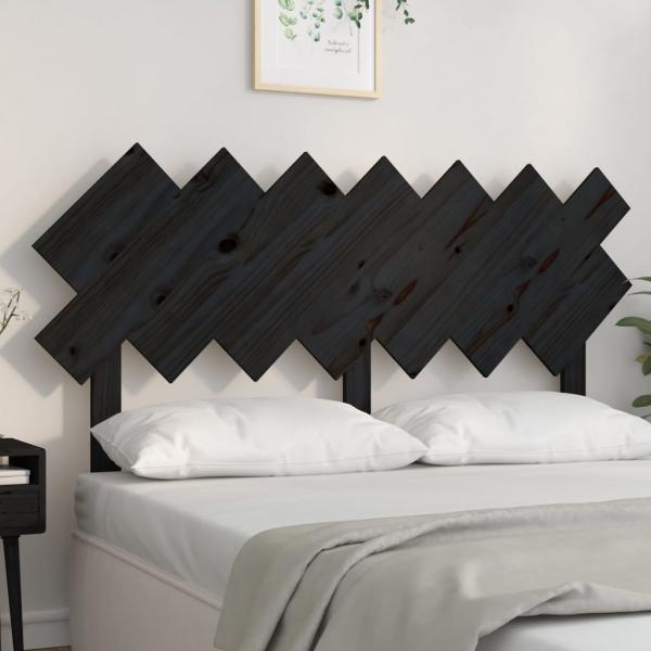 ARDEBO.de - Bett-Kopfteil Schwarz 141x3x80,5 cm Massivholz Kiefer