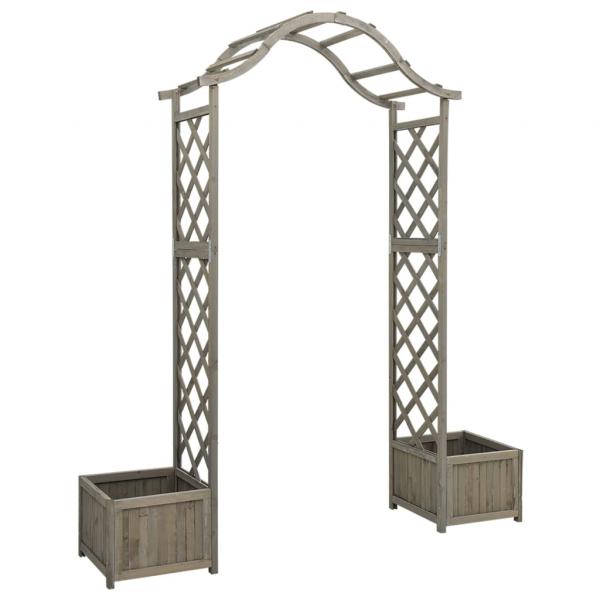 ARDEBO.de - Garten-Pergola mit Blumenkasten Grau Massivholz Tanne