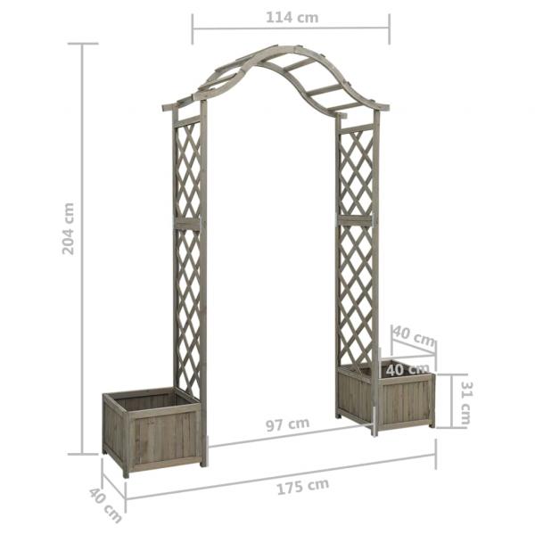 Garten-Pergola mit Blumenkasten Grau Massivholz Tanne