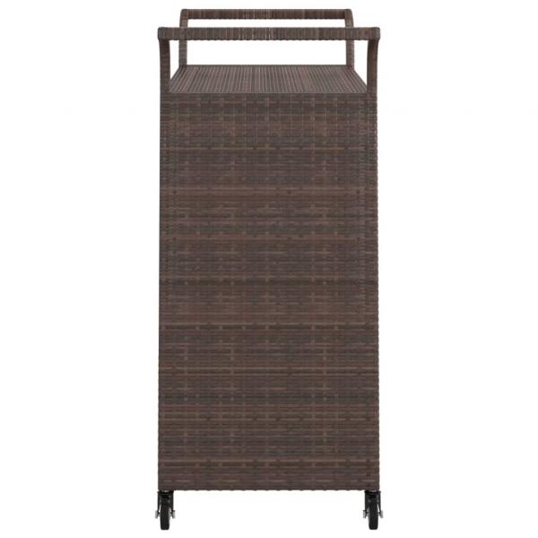 Barwagen mit Schublade Braun 100x45x97 cm Poly Rattan  