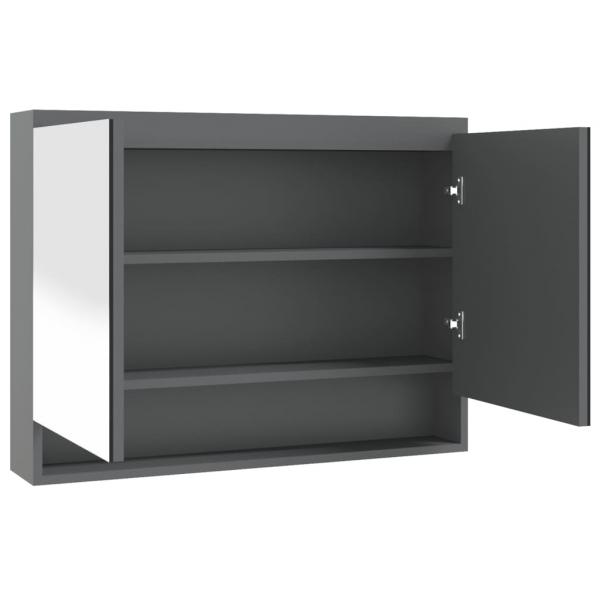 Spiegelschrank fürs Bad 80x15x60 cm MDF Grau