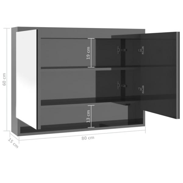 Spiegelschrank fürs Bad 80x15x60 cm MDF Grau