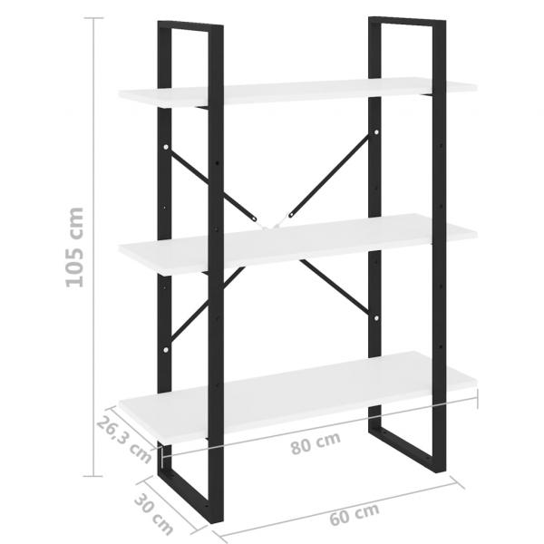 Bücherregal Weiß 80x30x105 cm Holzwerkstoff