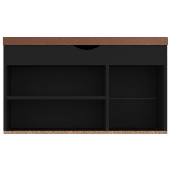 Schuhbank mit Kissen Schwarz 80x30x47 cm Holzwerkstoff