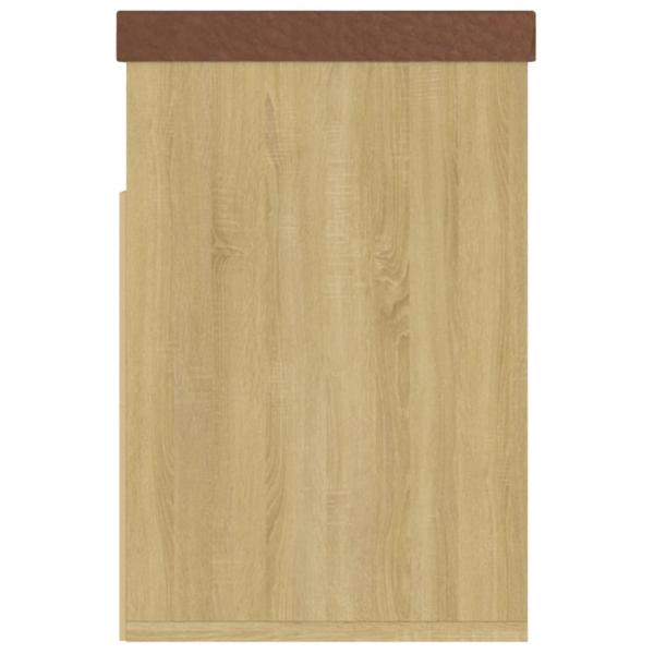 Schuhbank mit Kissen Sonoma-Eiche 80x30x47 cm Holzwerkstoff