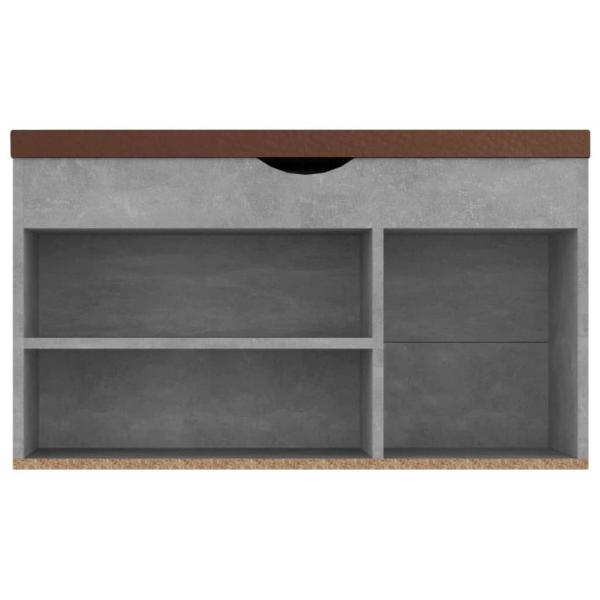 Schuhbank mit Kissen Betongrau 80x30x47 cm Holzwerkstoff