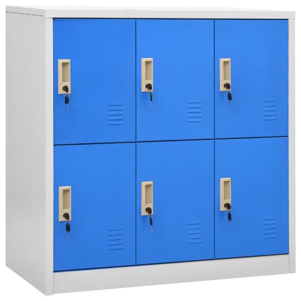 ARDEBO.de - Schließfachschrank Hellgrau und Blau 90x45x92,5 cm Stahl