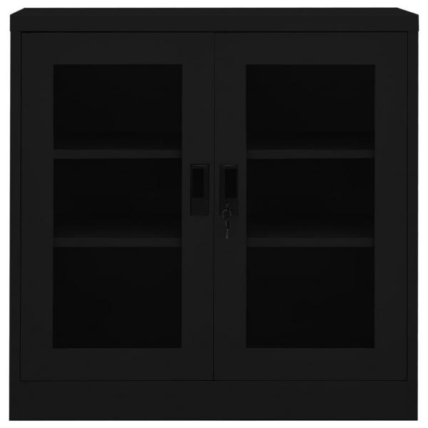 Büroschrank Schwarz 90x40x90 cm Stahl 