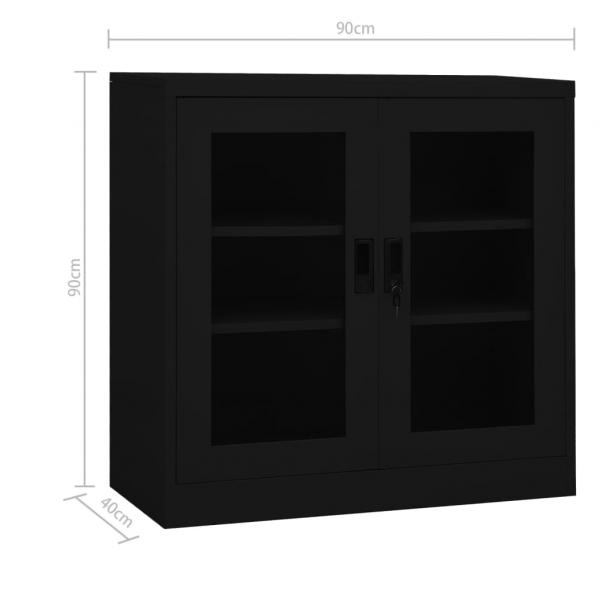 Büroschrank Schwarz 90x40x90 cm Stahl 