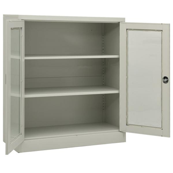 Büroschrank Hellgrau 90x40x105 cm Stahl 