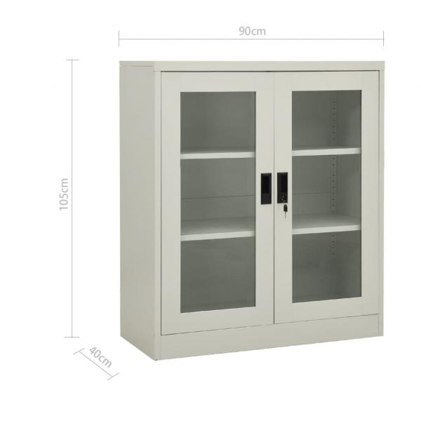 Büroschrank Hellgrau 90x40x105 cm Stahl 