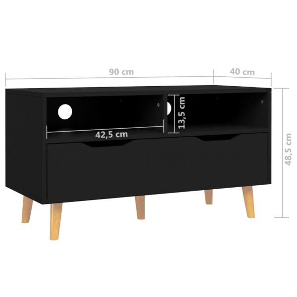 TV-Schrank Schwarz 90x40x48,5 cm Holzwerkstoff