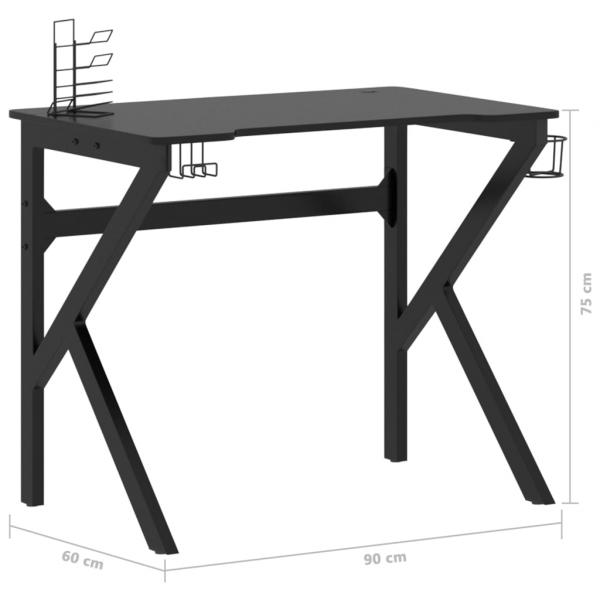 Gaming-Schreibtisch mit K-Gestell Schwarz 90x60x75 cm