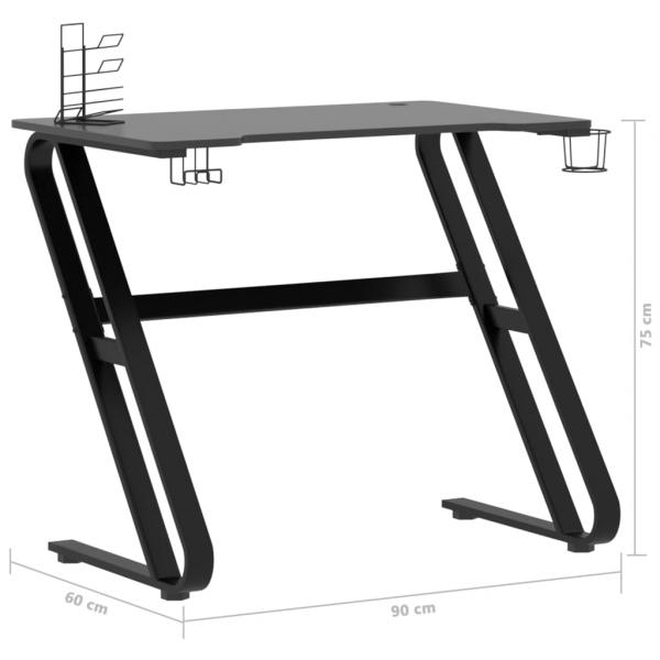 Gaming-Schreibtisch mit ZZ-Gestell Schwarz und Rot 90x60x75 cm