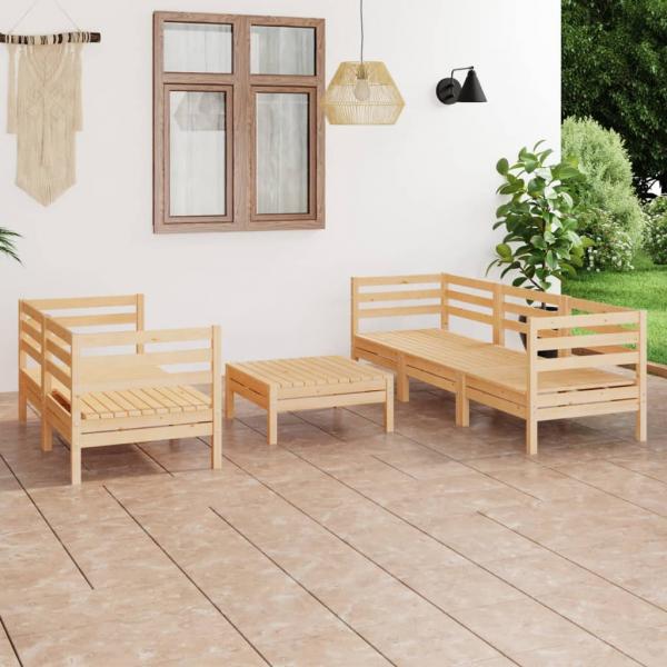 ARDEBO.de - 6-tlg. Garten-Lounge-Set Kiefer Massivholz