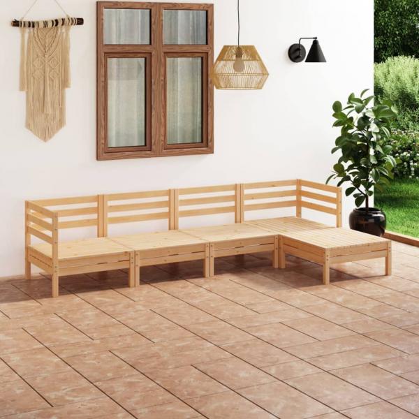 ARDEBO.de - 5-tlg. Garten-Lounge-Set Kiefer Massivholz