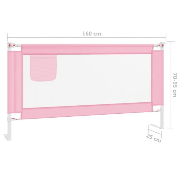 Kleinkind-Bettschutzgitter Rosa 160x25 cm Stoff