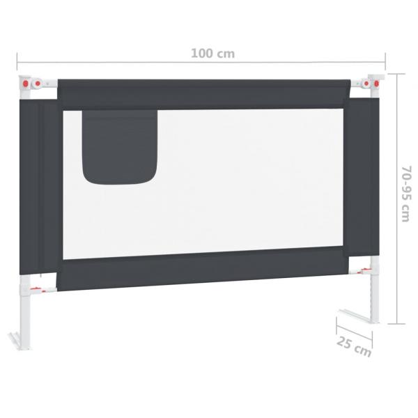 Kleinkind-Bettschutzgitter Dunkelgrau 100x25 cm Stoff