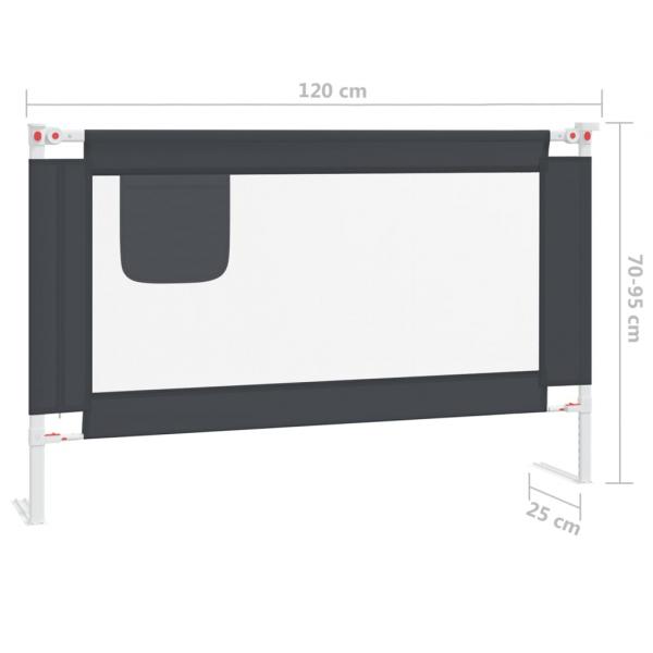 Kleinkind-Bettschutzgitter Dunkelgrau 120x25 cm Stoff