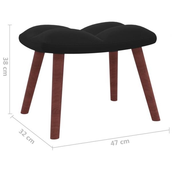 Relaxsessel mit Hocker Schwarz Samt