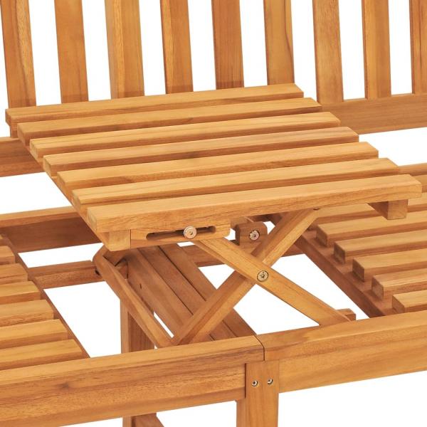 Gartenbank 3-Sitzer mit Tisch 150 cm Massivholz Teak