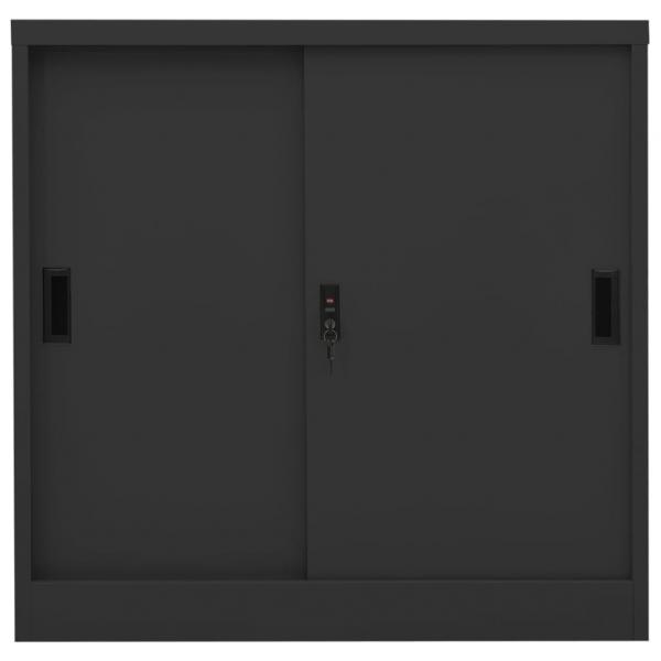 Büroschrank mit Schiebetür Anthrazit 90x40x90 cm Stahl 