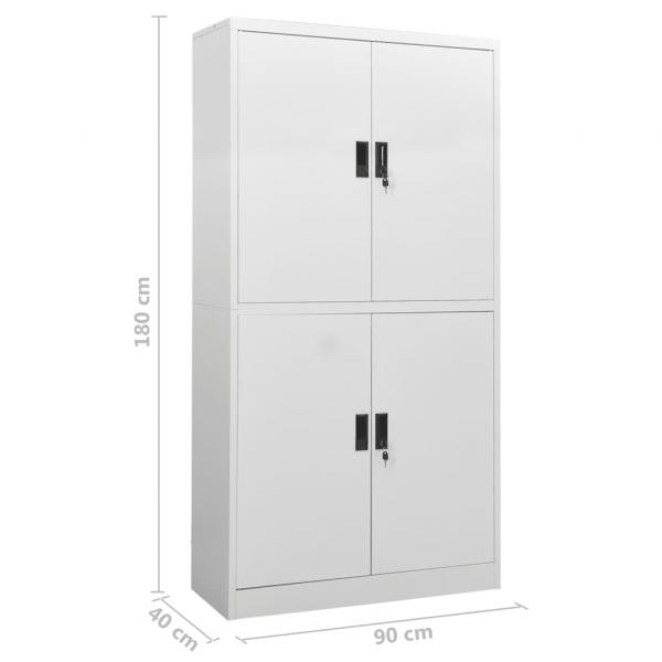 Büroschrank Hellgrau 90x40x180 cm Stahl 