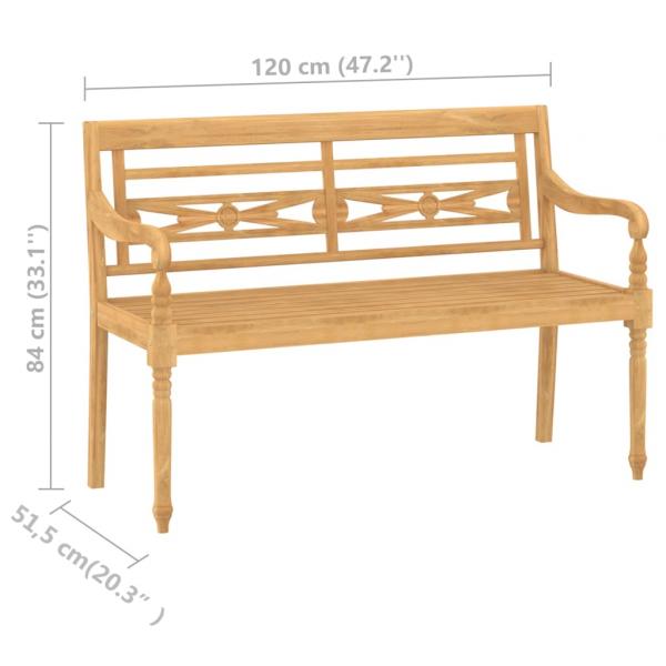 4-tlg. Garten-Lounge-Set mit Kissen Massivholz Teak