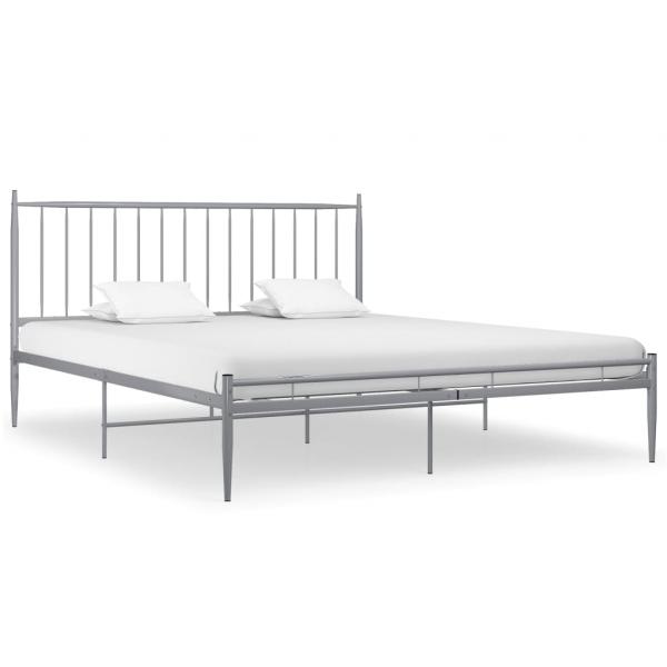 Bett Grau Metall 200x200 cm