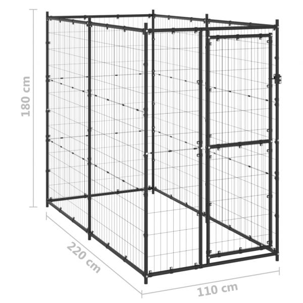 Outdoor-Hundezwinger Stahl 110x220x180 cm