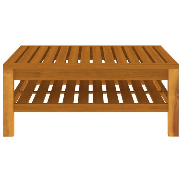 3-tlg. Garten-Lounge-Set mit Cremeweißen Kissen Akazienholz