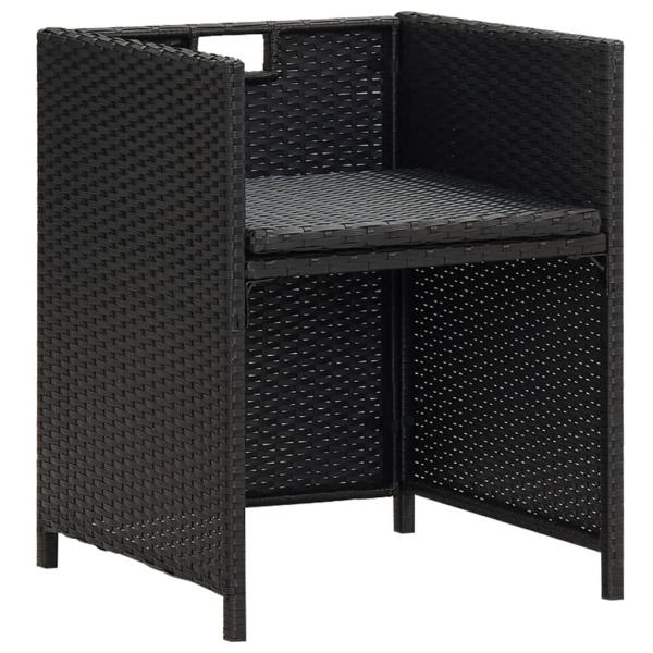 Gartenstühle 4 Stk. Poly Rattan Schwarz