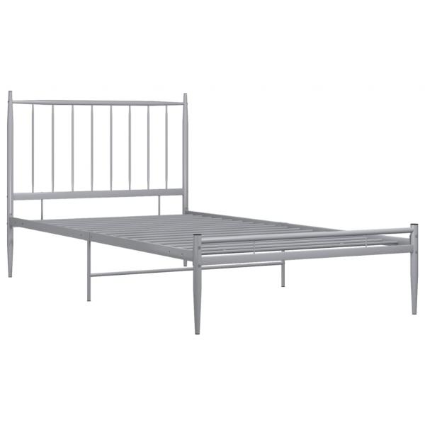 Bett Grau Metall 100x200 cm