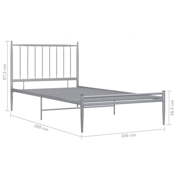 Bett Grau Metall 100x200 cm