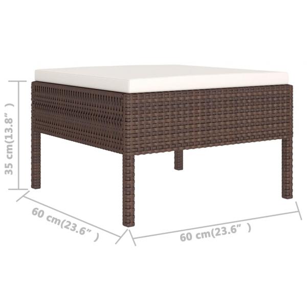 6-tlg. Garten-Lounge-Set mit Auflagen Poly Rattan Braun