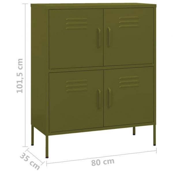 Lagerschrank Olivgrün 80x35x101,5 cm Stahl    