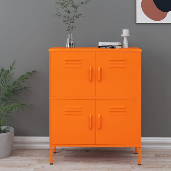 ARDEBO.de - Lagerschrank Orange 80x35x101,5 cm Stahl    