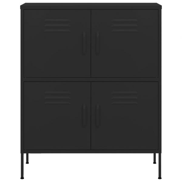 Lagerschrank Schwarz 80x35x101,5 cm Stahl    