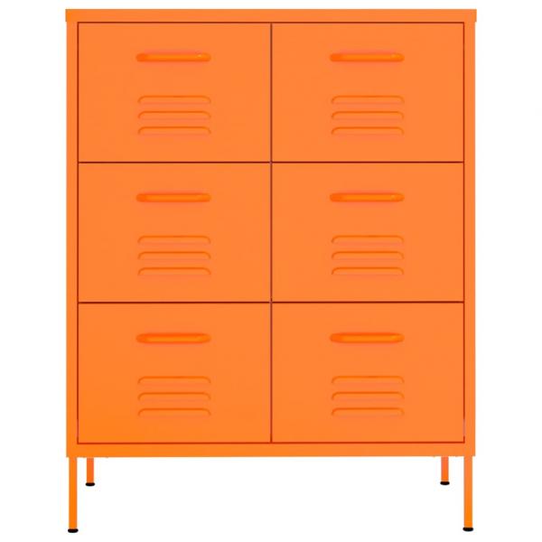 Schubladenschrank Orange 80x35x101,5 cm Stahl