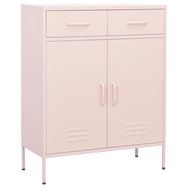 ARDEBO.de - Lagerschrank Rosa 80x35x101,5 cm Stahl    