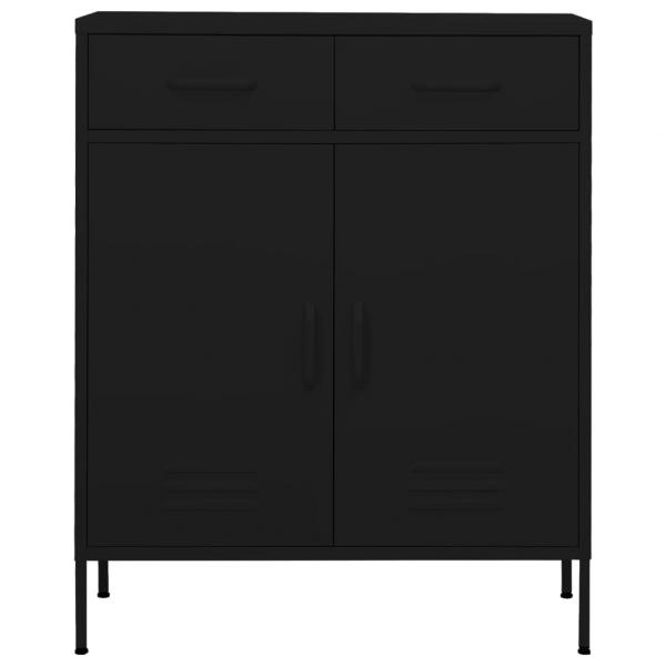 Lagerschrank Schwarz 80x35x101,5 cm Stahl    