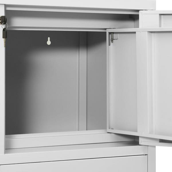 Büroschrank Hellgrau 90x40x102 cm Stahl